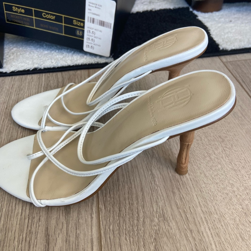 White and nude heels